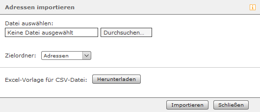 Adressen importieren