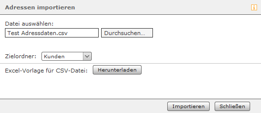 Beispiel für einen Adressbuchimport