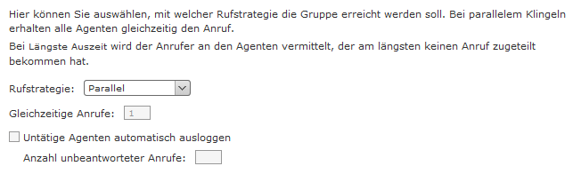 Beispiel für die Standardeinstellungen der iQueue 3