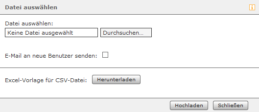 Auswahl der Datei für den Benutzerimport