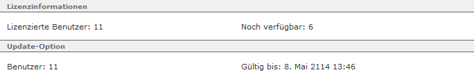 Beispiel für Lizenzinformationen