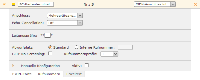 Beispiel für weitere Einstellungen