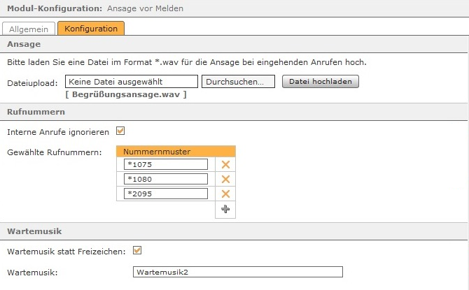 Beispiel für eine Modulkonfiguration