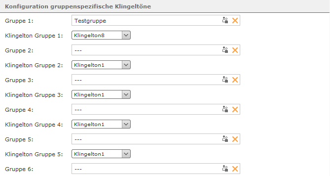 Beispiel für Konfiguration gruppenspezifische Klingeltöne