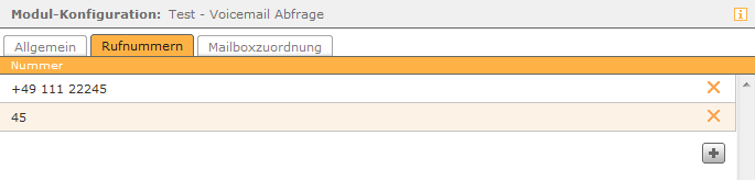 Beispiel zu zugeordnete Rufnummern