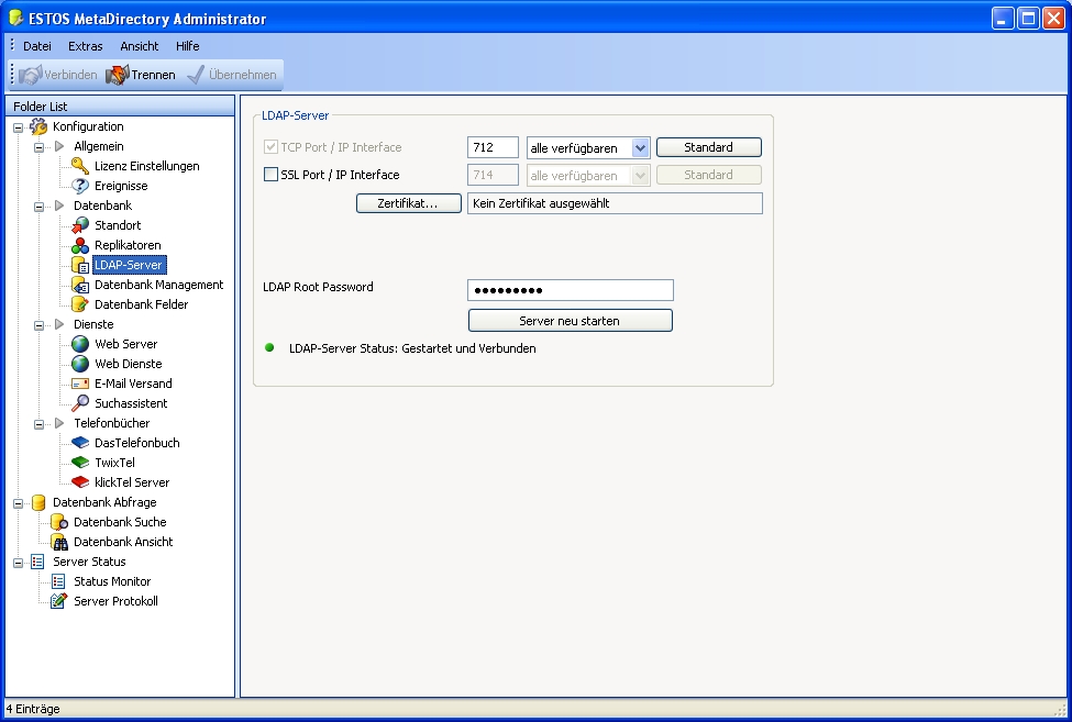 Eintragung des LDAP-Servers
